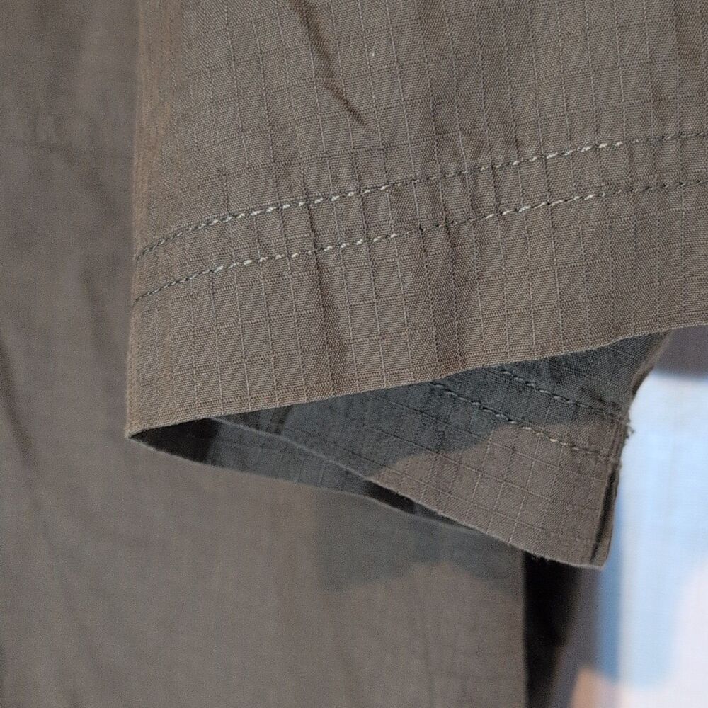 Carhartt Force Shirt Mens L Olive Green Relaxed Fit Ripstop Short Sleeve - Picture 4 of 8
